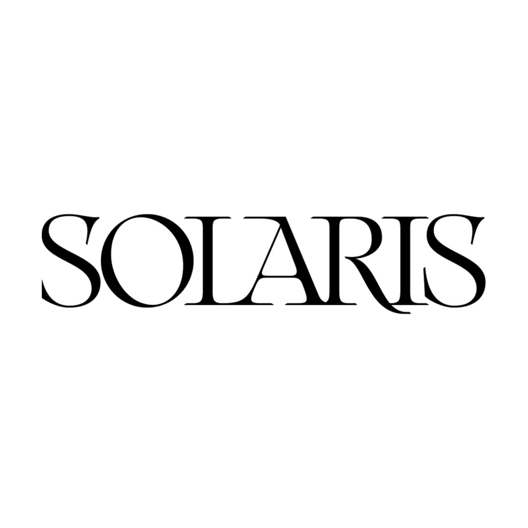 Solaris The word "SOLARIS" is written in elegant, bold, black serif font on a white background.